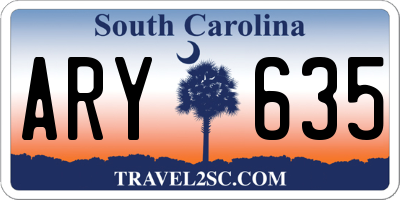 SC license plate ARY635