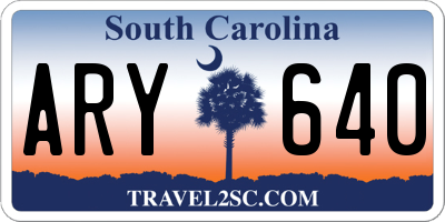 SC license plate ARY640
