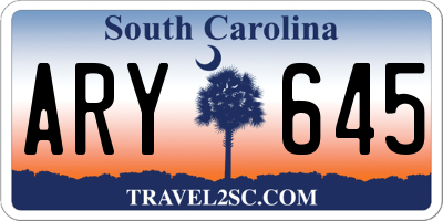 SC license plate ARY645