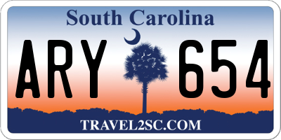 SC license plate ARY654