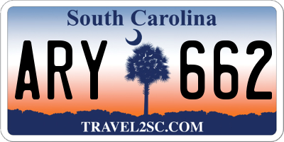 SC license plate ARY662