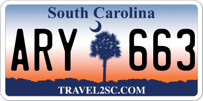 SC license plate ARY663