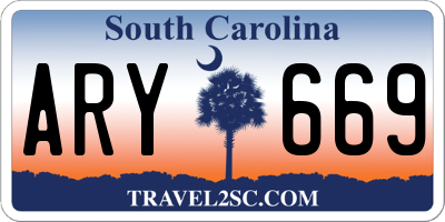 SC license plate ARY669