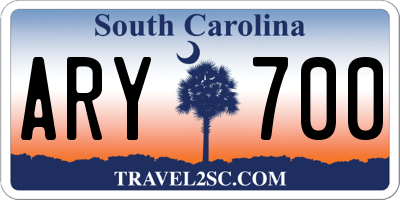 SC license plate ARY700