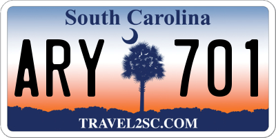 SC license plate ARY701