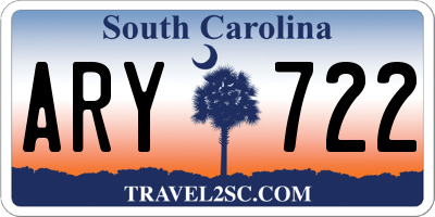 SC license plate ARY722