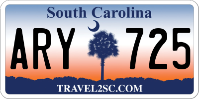 SC license plate ARY725