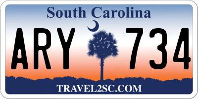 SC license plate ARY734