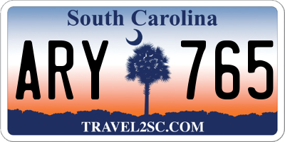 SC license plate ARY765