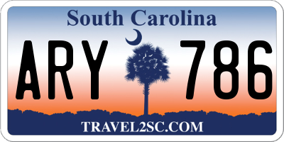 SC license plate ARY786