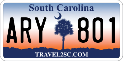 SC license plate ARY801