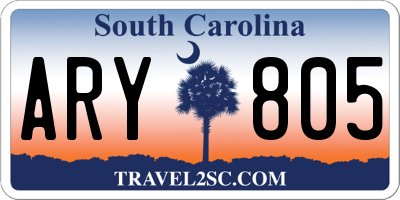SC license plate ARY805