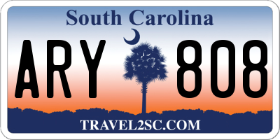 SC license plate ARY808