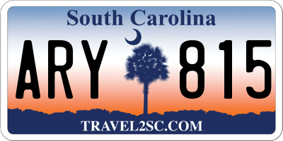 SC license plate ARY815