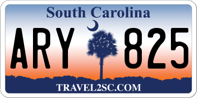 SC license plate ARY825
