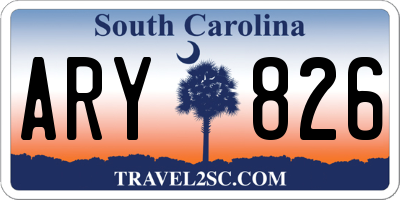 SC license plate ARY826