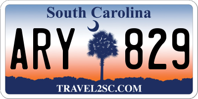 SC license plate ARY829