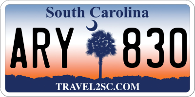 SC license plate ARY830