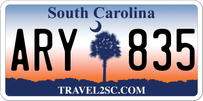 SC license plate ARY835