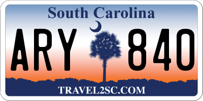 SC license plate ARY840