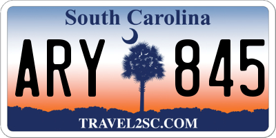 SC license plate ARY845