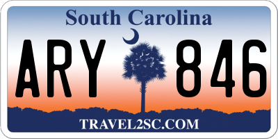 SC license plate ARY846