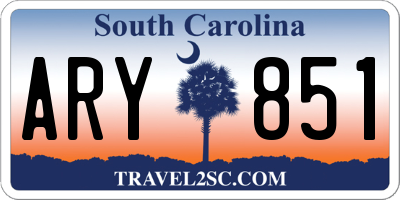 SC license plate ARY851