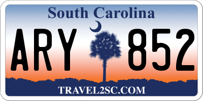 SC license plate ARY852