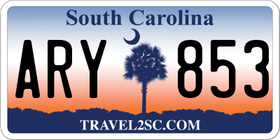 SC license plate ARY853