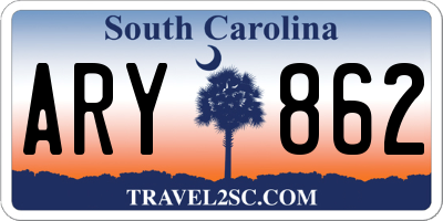 SC license plate ARY862