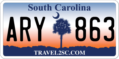 SC license plate ARY863