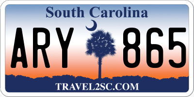 SC license plate ARY865