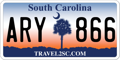 SC license plate ARY866