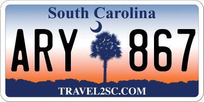 SC license plate ARY867