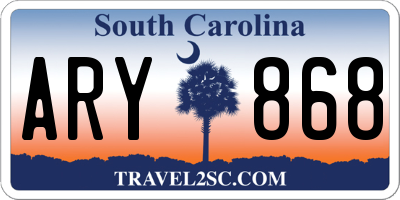 SC license plate ARY868