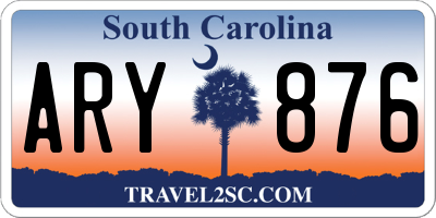 SC license plate ARY876