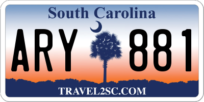 SC license plate ARY881