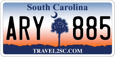 SC license plate ARY885