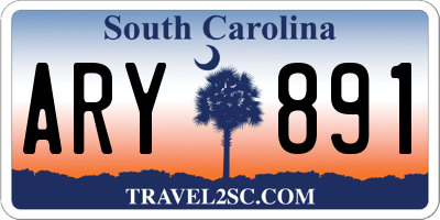 SC license plate ARY891