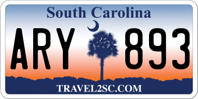 SC license plate ARY893