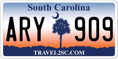 SC license plate ARY909