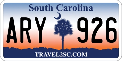 SC license plate ARY926