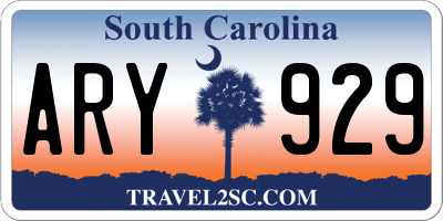 SC license plate ARY929