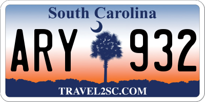 SC license plate ARY932