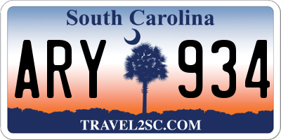 SC license plate ARY934