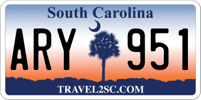 SC license plate ARY951