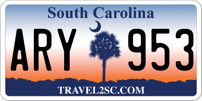 SC license plate ARY953