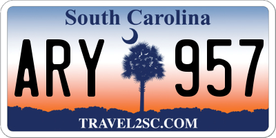 SC license plate ARY957