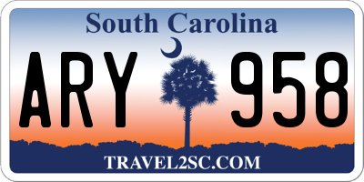 SC license plate ARY958