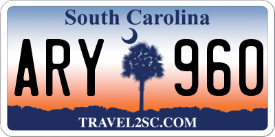 SC license plate ARY960